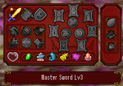 Close-up of the gear menu from The Legend of Zelda: A Link Between Worlds as shown in my ALBW tracker project.