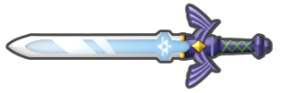 The True Master Sword from Skyward Sword shown horizontally, flipping around occasionally.